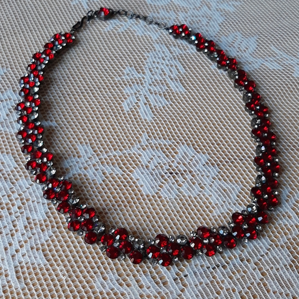 Ruby Red Crystal Necklace